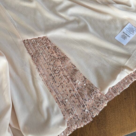 Mare Mare Anthropologie NWT Sequin Longline Duster Cardigan Sequin Rose Gold XS - Picture 8 of 15